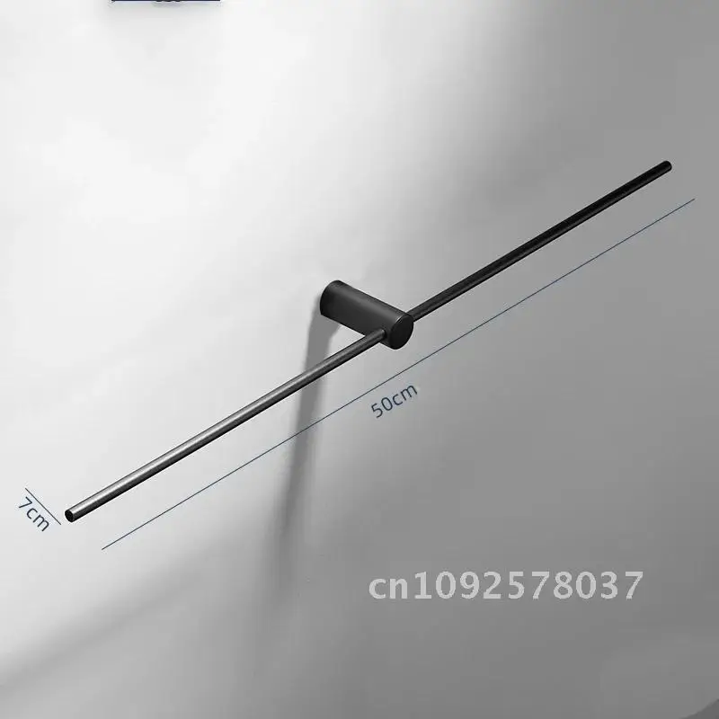 Black/Brushed Gold 304 Stainless Steel Bathroom Rod Bar Shower Mounted Mobile Towel Towel Single Rack Wall Hanging Rack