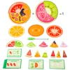 Montessori Magnetic Fraction Learning Math Toys Wooden Board Fruit Circles Blocks Puzzle  Game Early Educational Math Skills 1