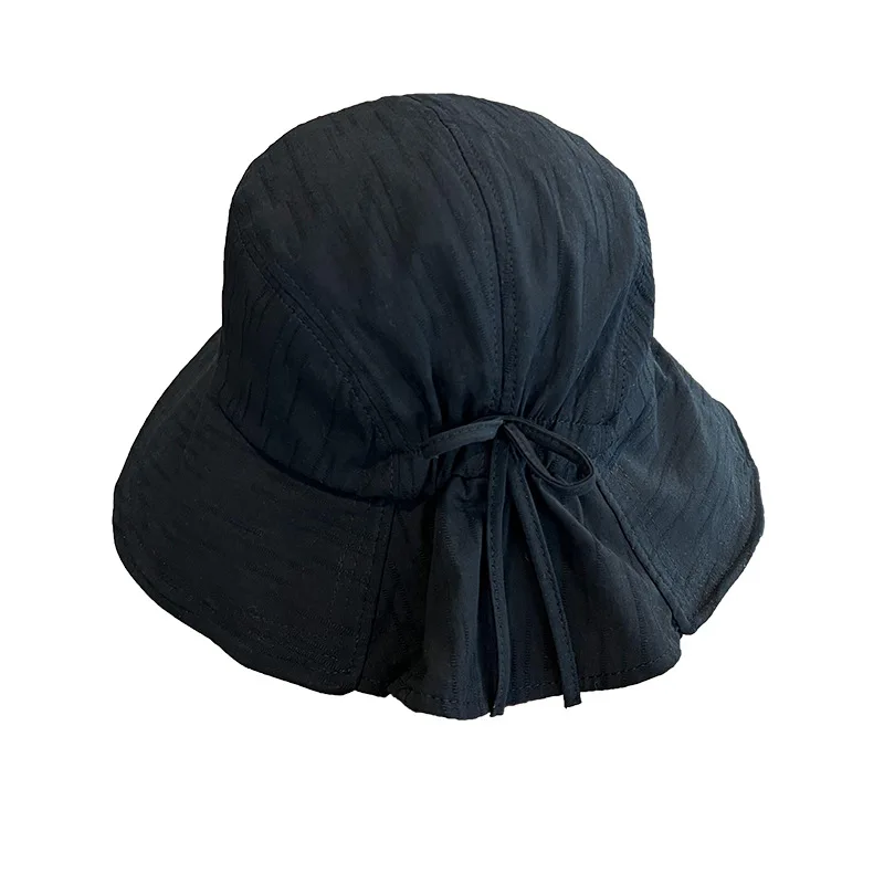 New Fashion Panama 2023 Summer Black Bow Bucket Hat Women Fashion Korea Bob Cotton Gorro Pescador Mujer Sun Hat Fishing Cap