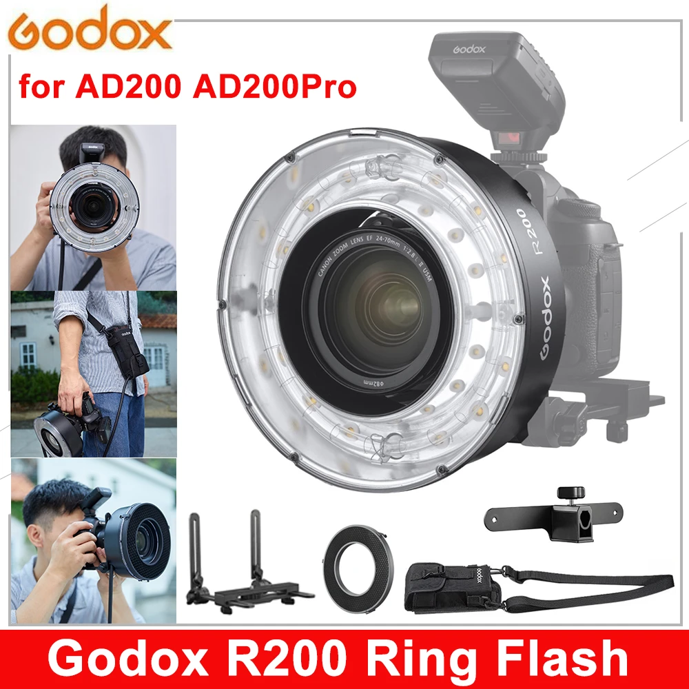Godox R200 Ring Flash Macro Led Ring Light Macro Speedlite Flash Light