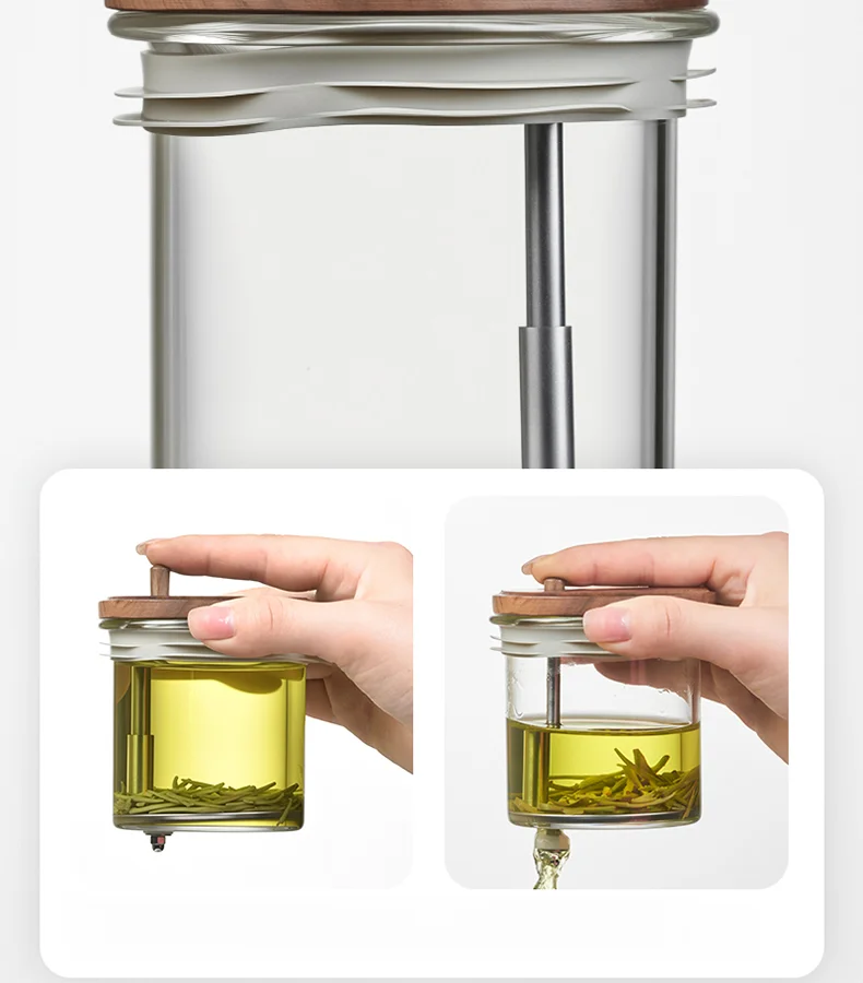 Large Capacity Dividing Teacup with Removable Glass Inner Tank - Tea Ceremony Water Separation Filter