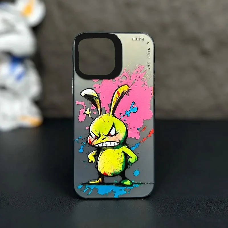 thumbnail image 1 of Fashion Graffiti iPhone15 Case Suitable for iPhone14 13Pro Max Models Cartoon Animal Pattern Matte Plated Soft Silicone Material, 1 of 5