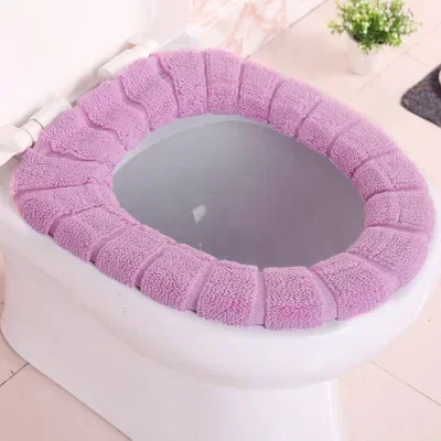 1pc Universal Pumpkin Pattern Toilet Seat Cover Warm Washable Knitting O-type Closestool Mat Children Potty Training Accessories