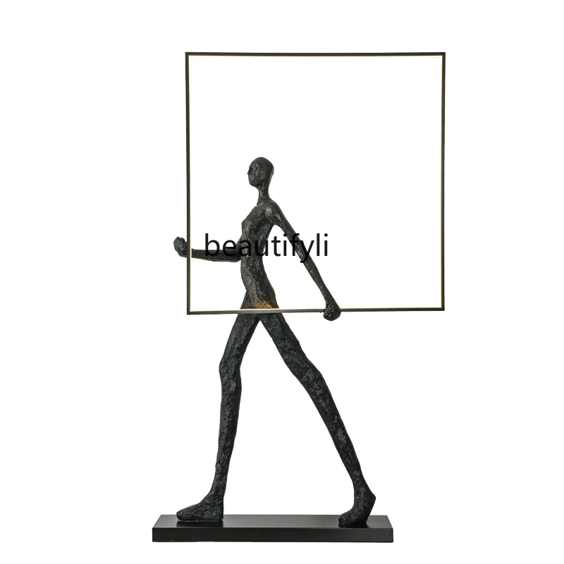 

Creative Human-Shaped Sculpture Floor Big Decorations Exhibition Hall Abstract Artistic Living Room Light Luxury Floor Lamp