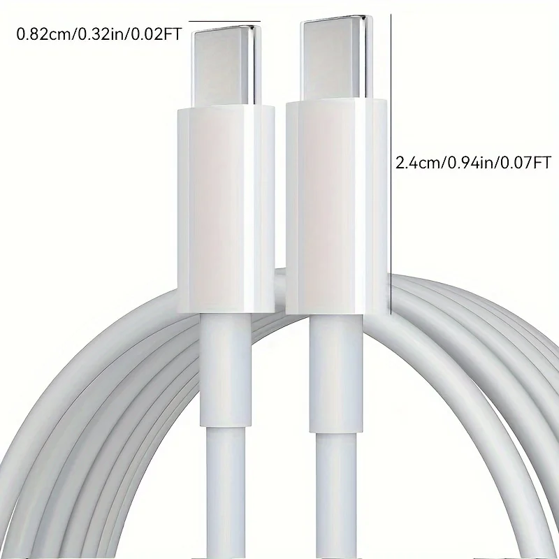 Triple Pack USB C to USB C Fast Charging Cable Set - 1M, 2M, 3M, 60W Type C Charger Cord