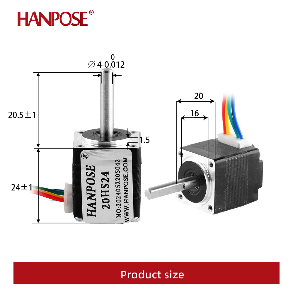 20 Series Motor Nema8 Stepper motor 24mm 0.8A 12mN.m 1.8 degrees 20HS24 step motor for mini cnc 3D printer stepper motor