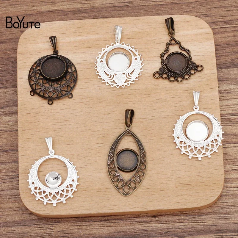 Boyute maßge schneiderte (Stück/Los) passen 8-10-12mm Cabochon Anhänger leere Tablett Basis DIY hand gefertigte Schmuck materialien