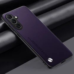 Luxury PU Leather Matte TPU Silicone Full Protection Phone Case - Premium Back Cover Coque for Samsung A17 5G (Purple)