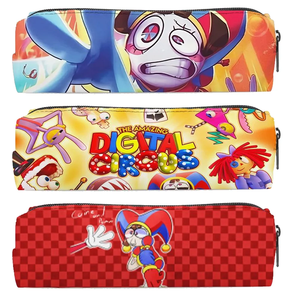 The Amazing Digital Circus Pencil Case Cartoon Anime Pomni Durevole Borsa Di Cancelleria Cilindrica Borsa Per Studenti Di Grande Capacità