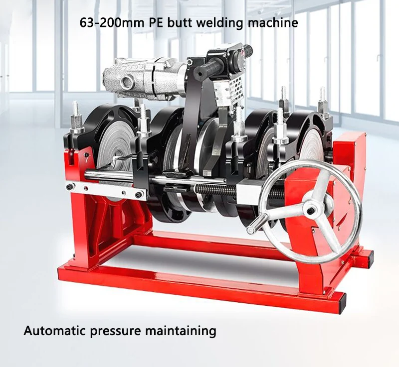 PE pipe butt welding machine PPR hot melt Butt Welder 63-200mm Manual four ring Water pipe Hot melt Welding machine 0 8mm diameter e71t gs aluminum flux core self shielded welding wire mig gas free gasless welding wire butt welding accessory