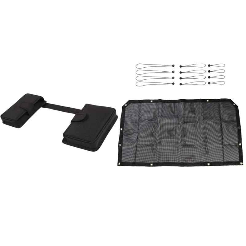 

Gear Shift Storage Bag Organizer Cell Phone Holder For Jeep Wrangler JL 2018-20 & Car Sunshade Mesh Sun Shade Bikini Top