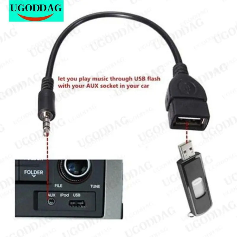 3.5mm Male Audio AUX Jack To USB 2.0 Type A Female OTG Converter Adapter Cable DE08 Computer Cables & Connectors usb adapter usb adapter cable