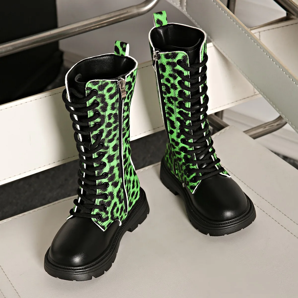 Girls Autumn Mid Calf Boots Breathable Non Slip School Shoes