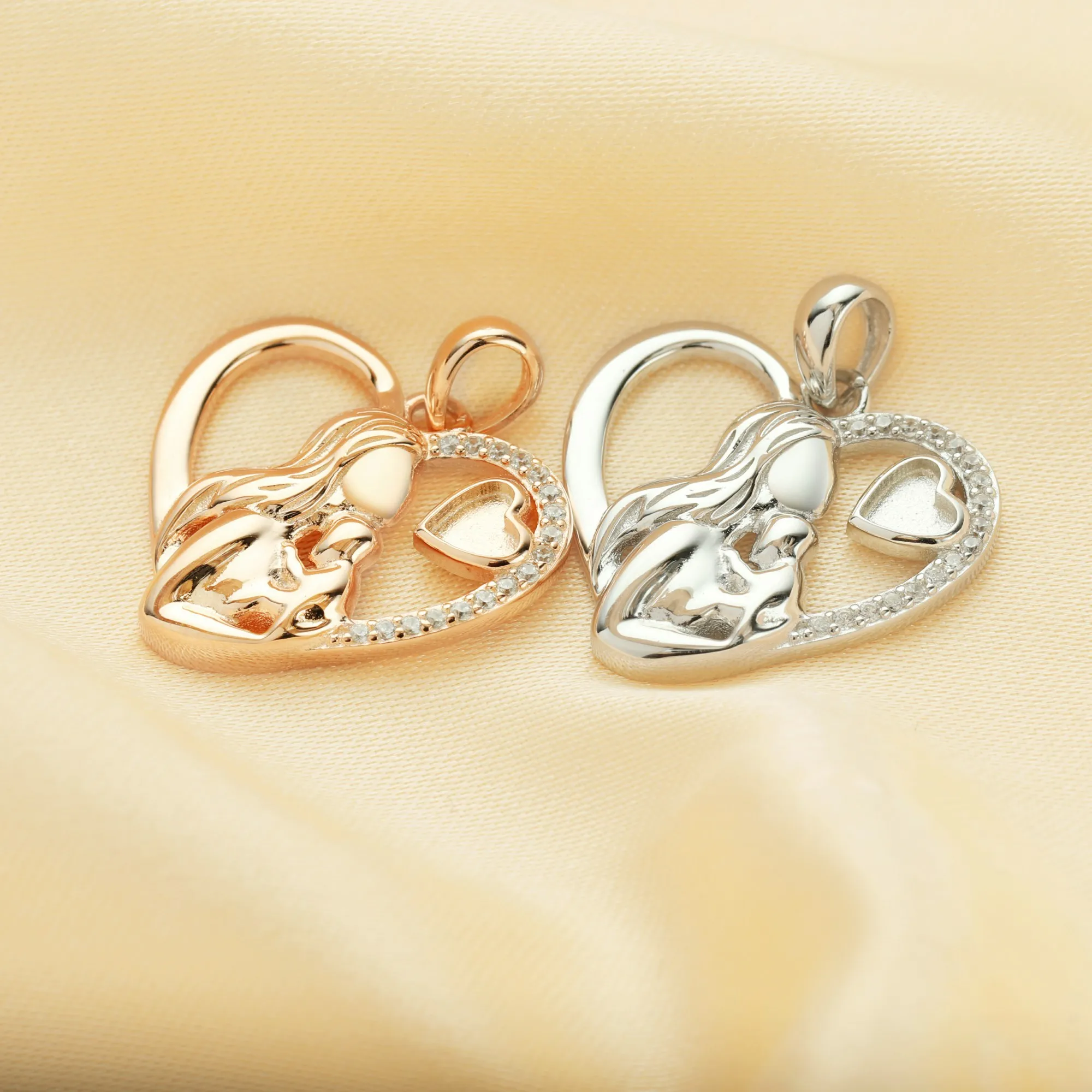 4MM Bezel Keepsake Breast Milk Resin Heart Pendant Settings