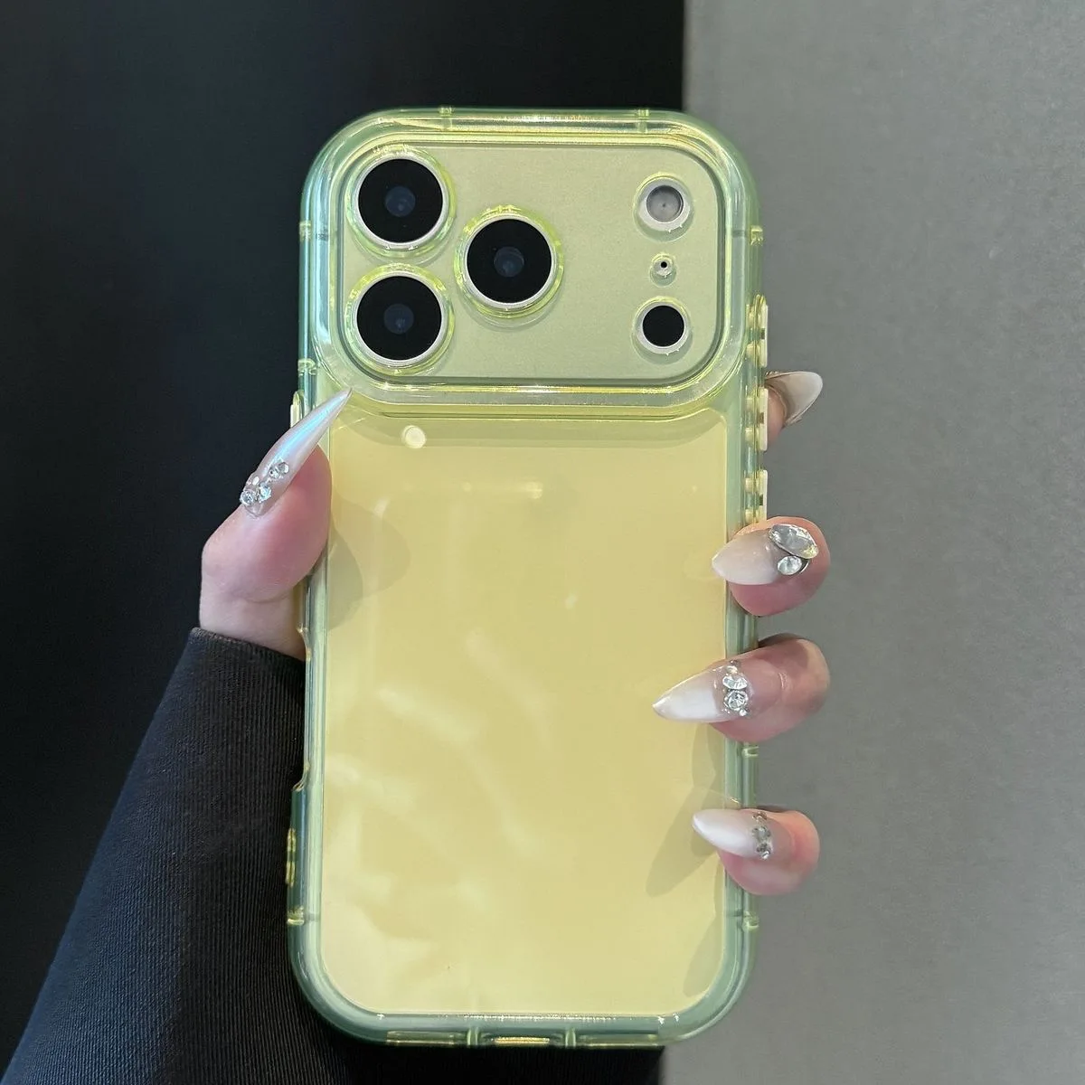 Luxury Dopamine Airbags Oval Soap Soft Case with Clear Camera Protection and Shockproof Design