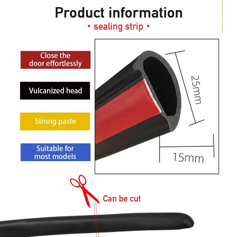 Car Door B-Pillar Seal Strip 2