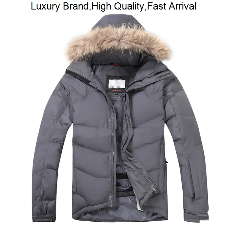 

New 2023 Arrival Jacket White Duck Down Real Raccoon Fur Fashion Winter Men Coats Outwear Male Parka