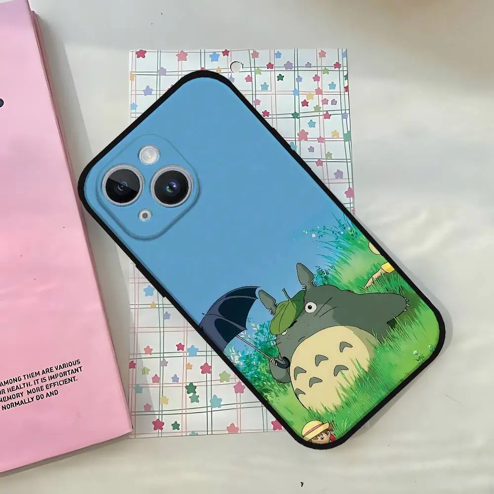 Totoro-Themed Black Phone Case