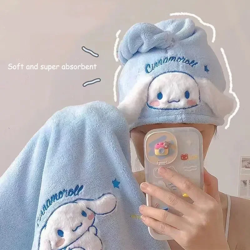 

3 Sets of Bath Towels for Home Absorbent and Quick Drying Cute Towel Soft Sanrio Kawaii Children's Gifts Cinnamoroll Kuromi