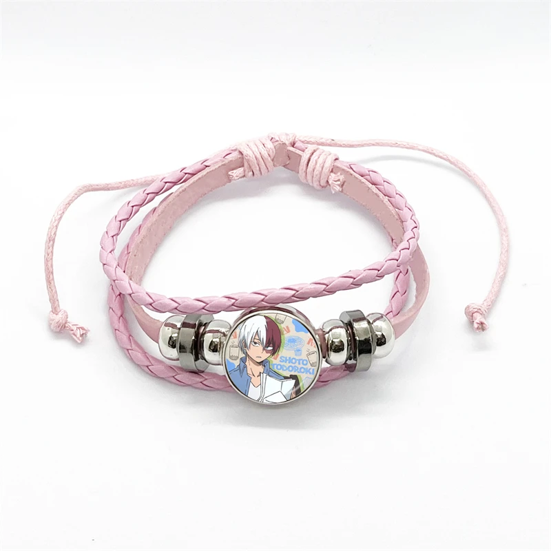 Cartoon Accessories My Hero Academia Anime Cosplay Time Gemstone Leather Bracelet Hand-woven Adjustable Bracelet Gift 3