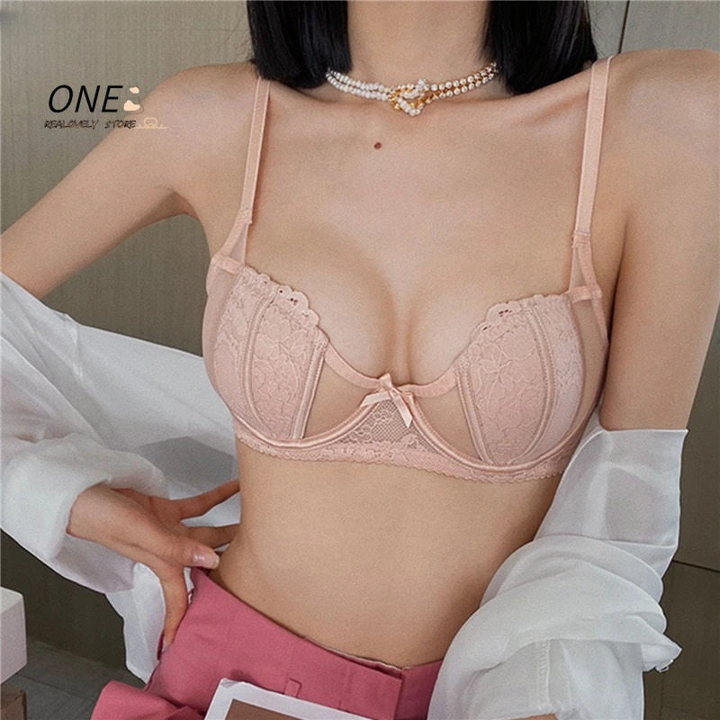 

Lace Bras for Women Push Up Bra Deep V Underwear with Steel Ring Brassiere B C Cup Beauty Back Bralette Cup Sexy Thin Lingerie