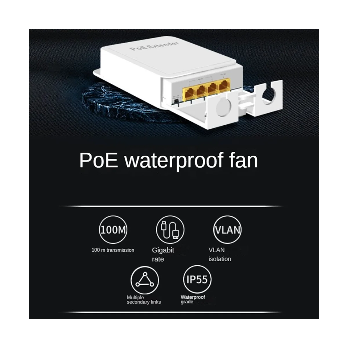 3-Port Outdoor Poe Gigabit Extender 1 in 3 Out Poe Repeater mit 1000 MBit/s wasserdichter Strom-und Daten übertragung