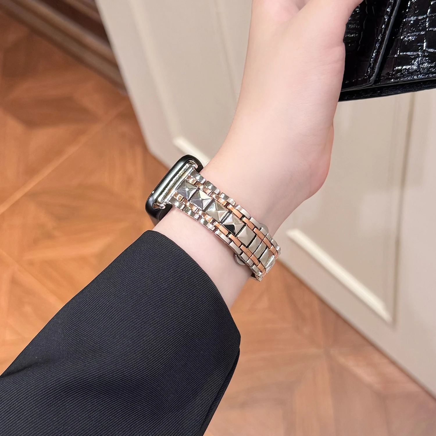 Helles Metallarmband mit Schmetterlingsschnalle, geeignet für Xiaomi Band 8/9 Pro, vielseitiges Armband, geeignet für Redmi Watch 4 5, Shining – Detail 17