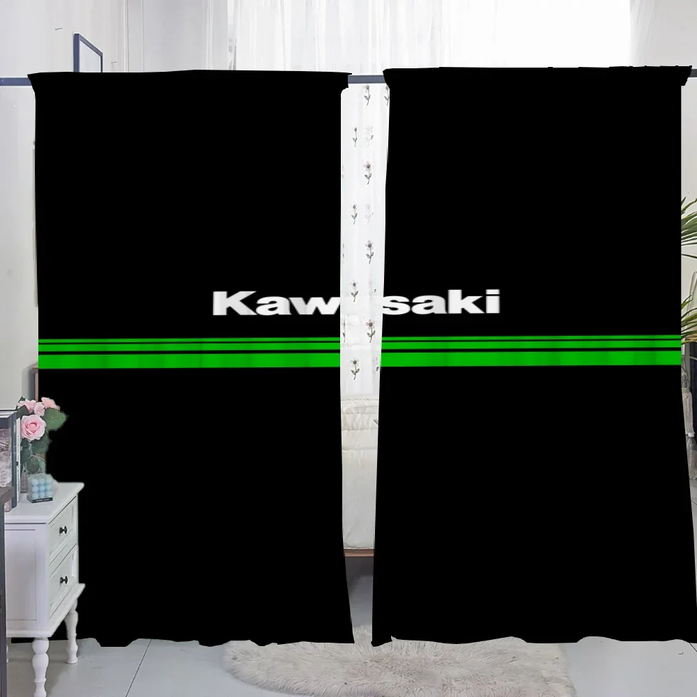 Home Interior Kitchen Curtains for Living Room 2 Pieces Blackout Curtains Door Curtain K-kawasaki-i Bedroom Decoration Partition 4