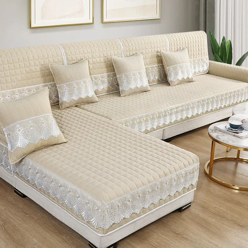 Plaid Non-slip Sofa Cover Protector Chaise Four Season Universal