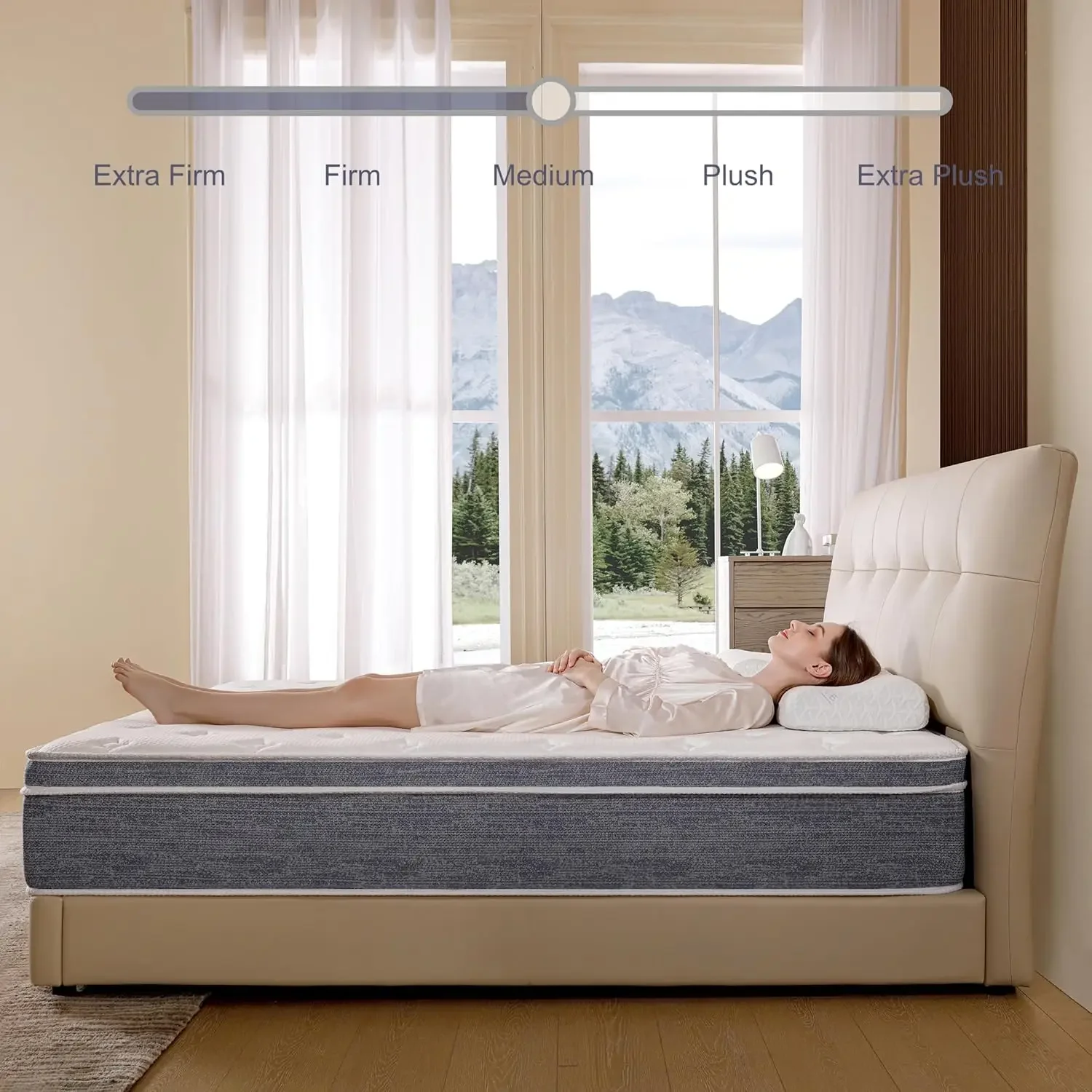 8 Inch Full Mattresses,Hybrid Full Size Mattress in a Box,Gel Memory Foam Medium Firm Grey Mattress,Quality Comfort and Adaptive 5