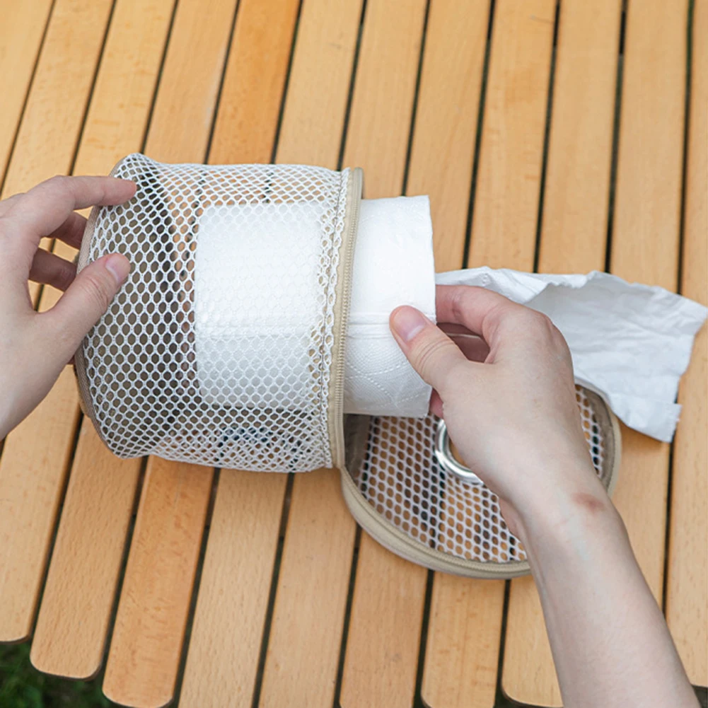 Portable Outdoor Camping Tissue Case with Hook Roll Paper Storage Bag Toilet Paper Storage Box for Picnic Hiking Camping 6