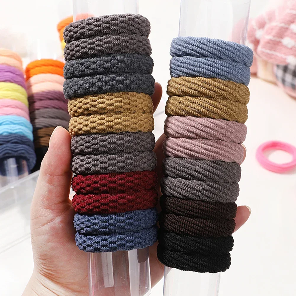 Women Girls Hair Bands 12PCS Simple Basic Elastic Hair Ties Scrunchie Ponytail Holder Rubber Bands Fashion Accessories