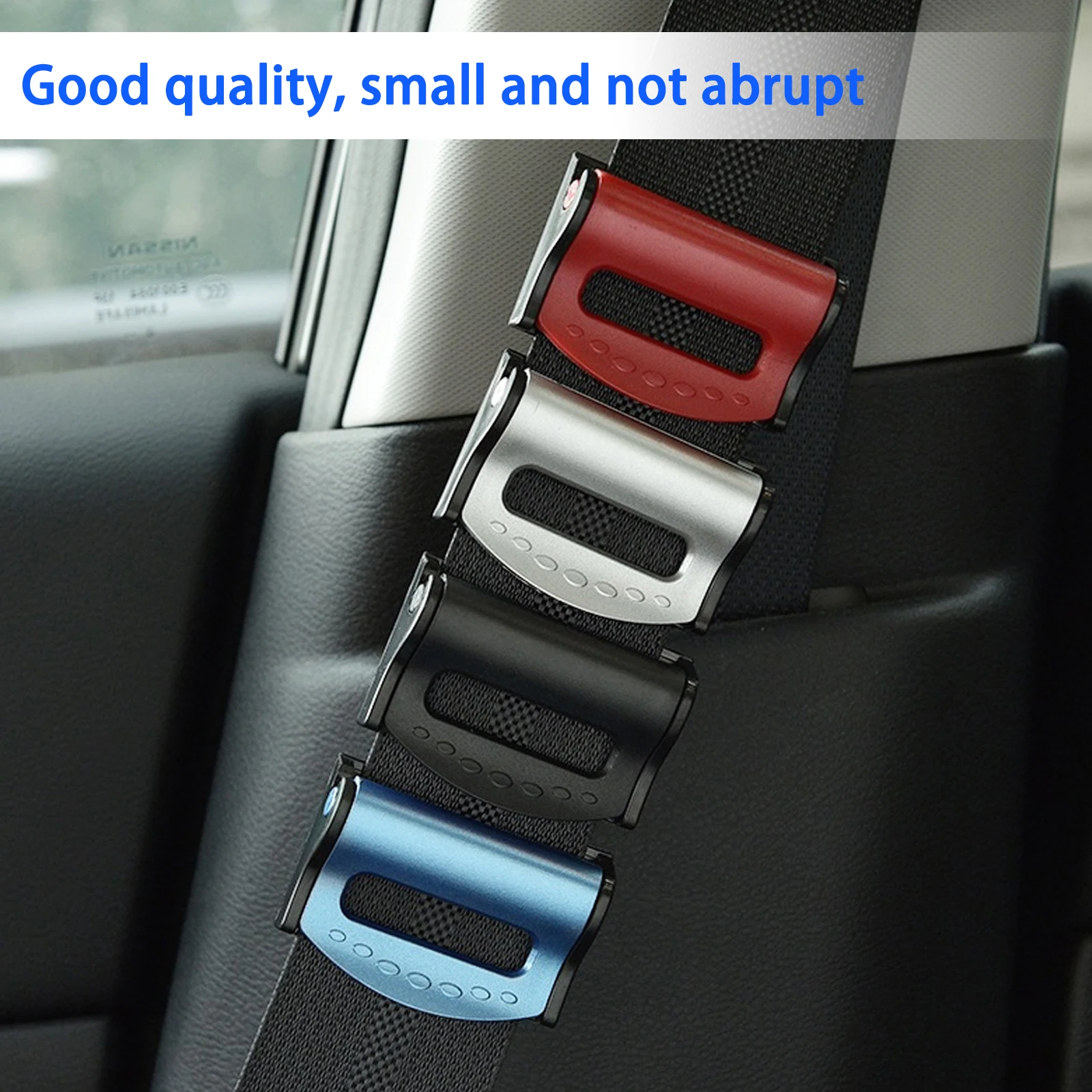2 Pieces Black Metal Seatbelt Lock Adjuster Clips Cooyeah Locking Clips & 2 Pieces Seatbelt Limit Clips Buckles 