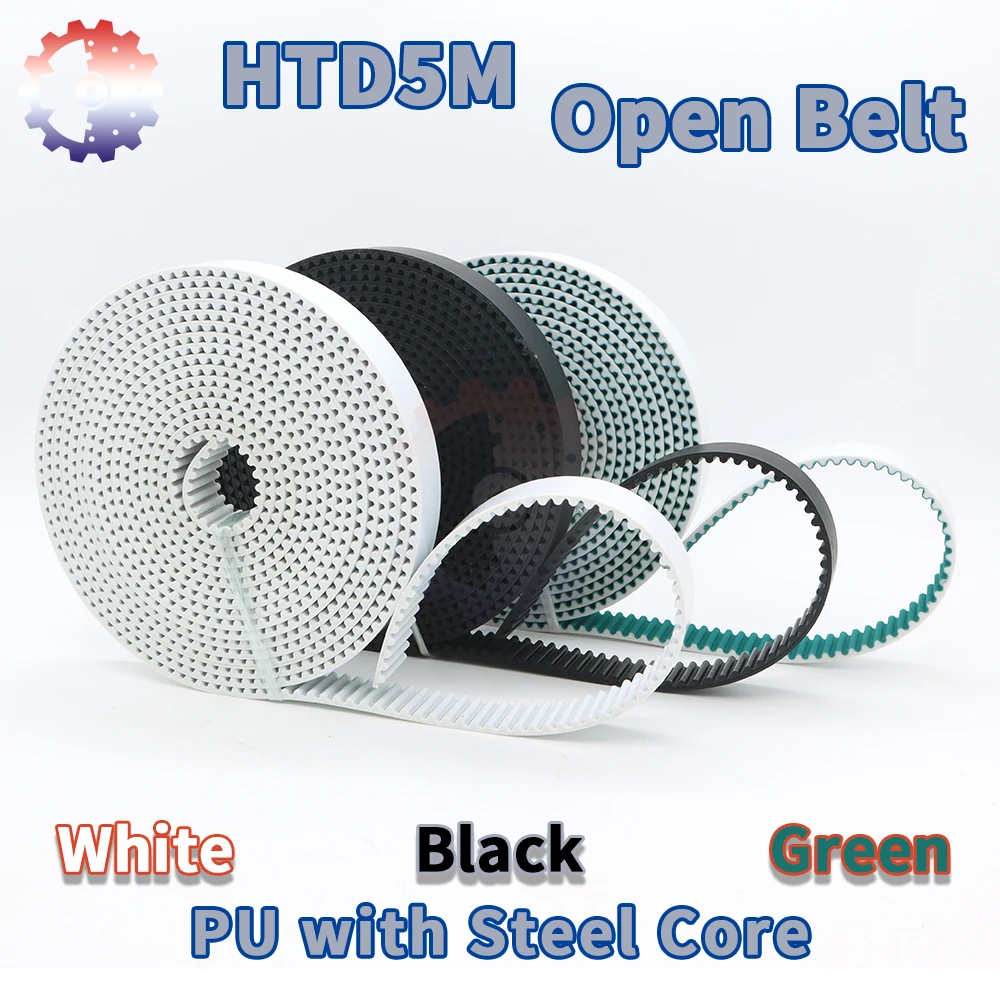 HTD 5M เปิดเข็มขัด 5M สายพานลําเลียง HTD5M Polyurethane เหล็ก PU เปิดเข็มขัด 15 มม.20 มม.25 มม.30 มม.35 มม.40 มม.5M ไดรฟ์เข็มขัด 1