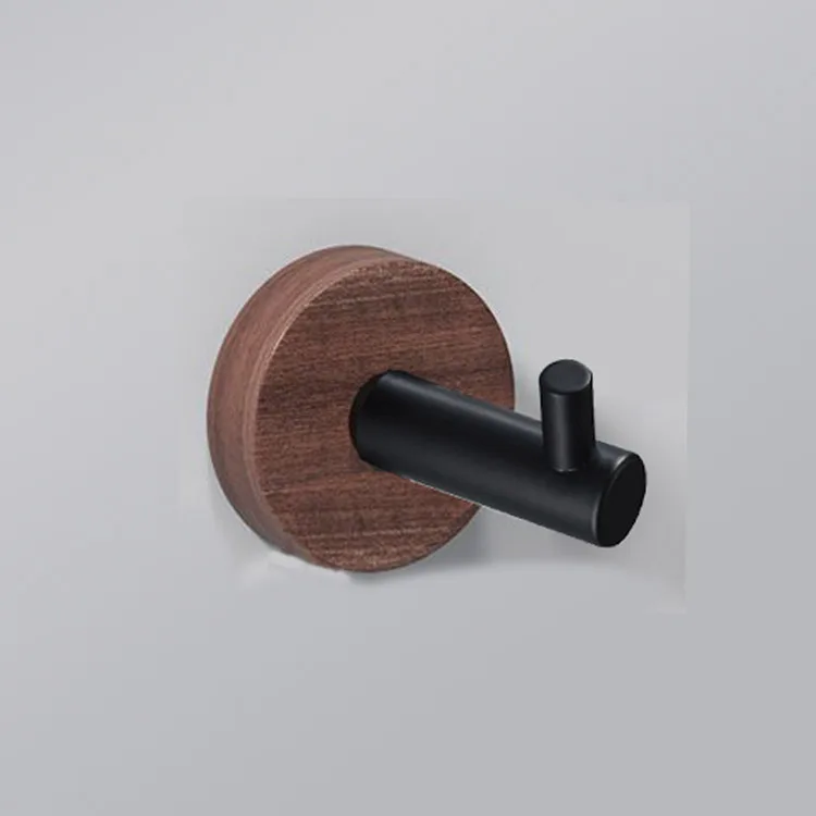 

Stainless Steel Robe Black Hook Wall Mount Single Screw Towel Holder Bathroom Accessories Clothes Hook