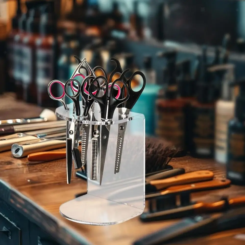 Acrylic Scissors Display Holder Transparent 5/615 Grids Makeup Brush Organizer Clear Display Durable Construction