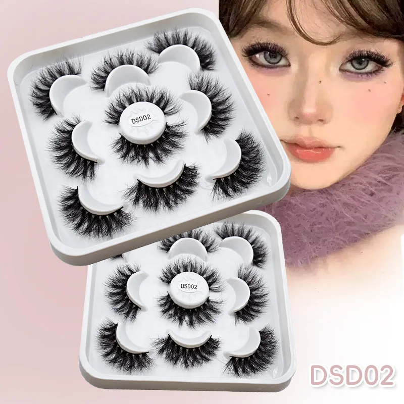 DINGSEN Neu 5 Paar 8-25mm Natürliche 3D-Wimpern Wimpernverlängerungs-Set Make-up-Kit Nerz-Wimpernverlängerung Magnetische Nerz-Wimpern