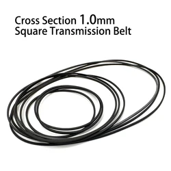 1Pcs Cross Section 1.0mm Folded Length 12-102mm Square Rubber Transmission Belt For Cassette Tape Drives Walkman Counter Belt