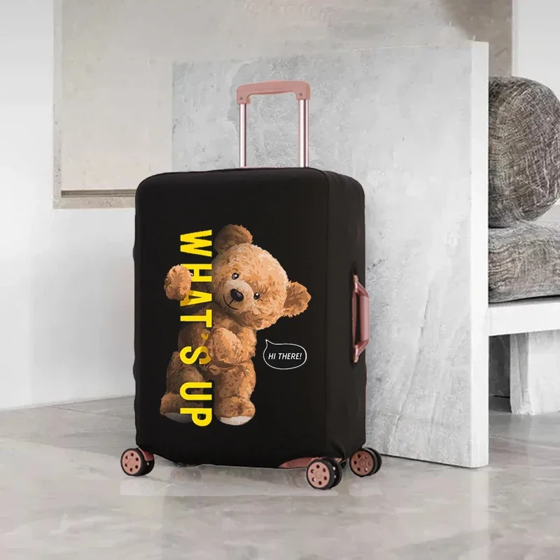 Cover Suitcase Cute Bear Suitcase Protective Covers Thick Elastic Luggage Cover Protector for 18-32 Baggage Travel Accessories 2