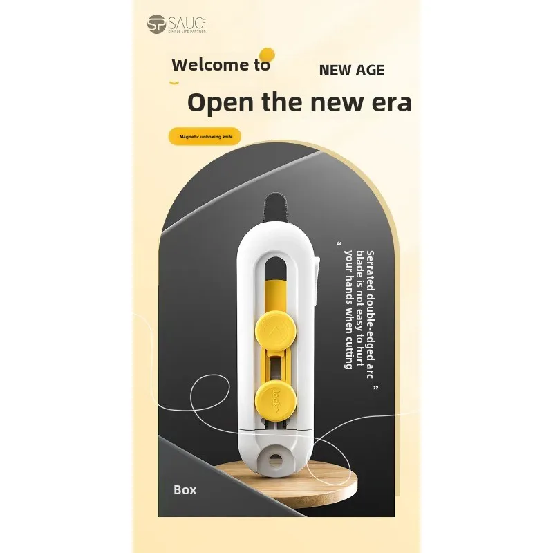 Magnetic Suction Courier Knife Utility Knife Does Not Hurt Hand Mini Portable Unpacking Machine Express Delivery