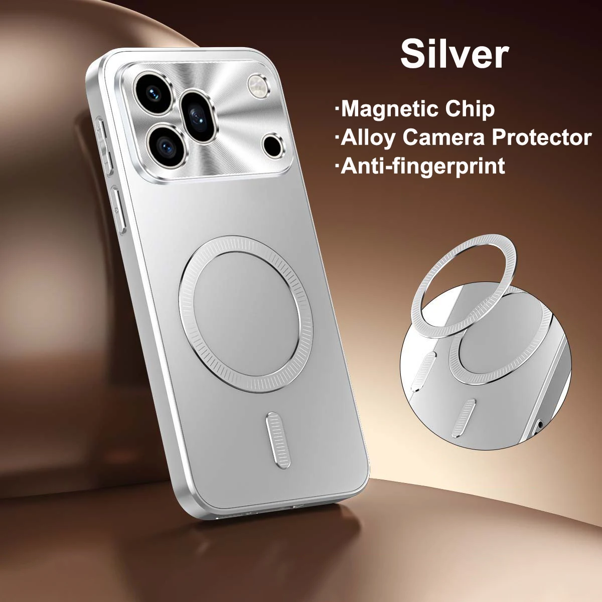 Magnetic Shockproof Case with Alloy Metal Lens and Matte Finish