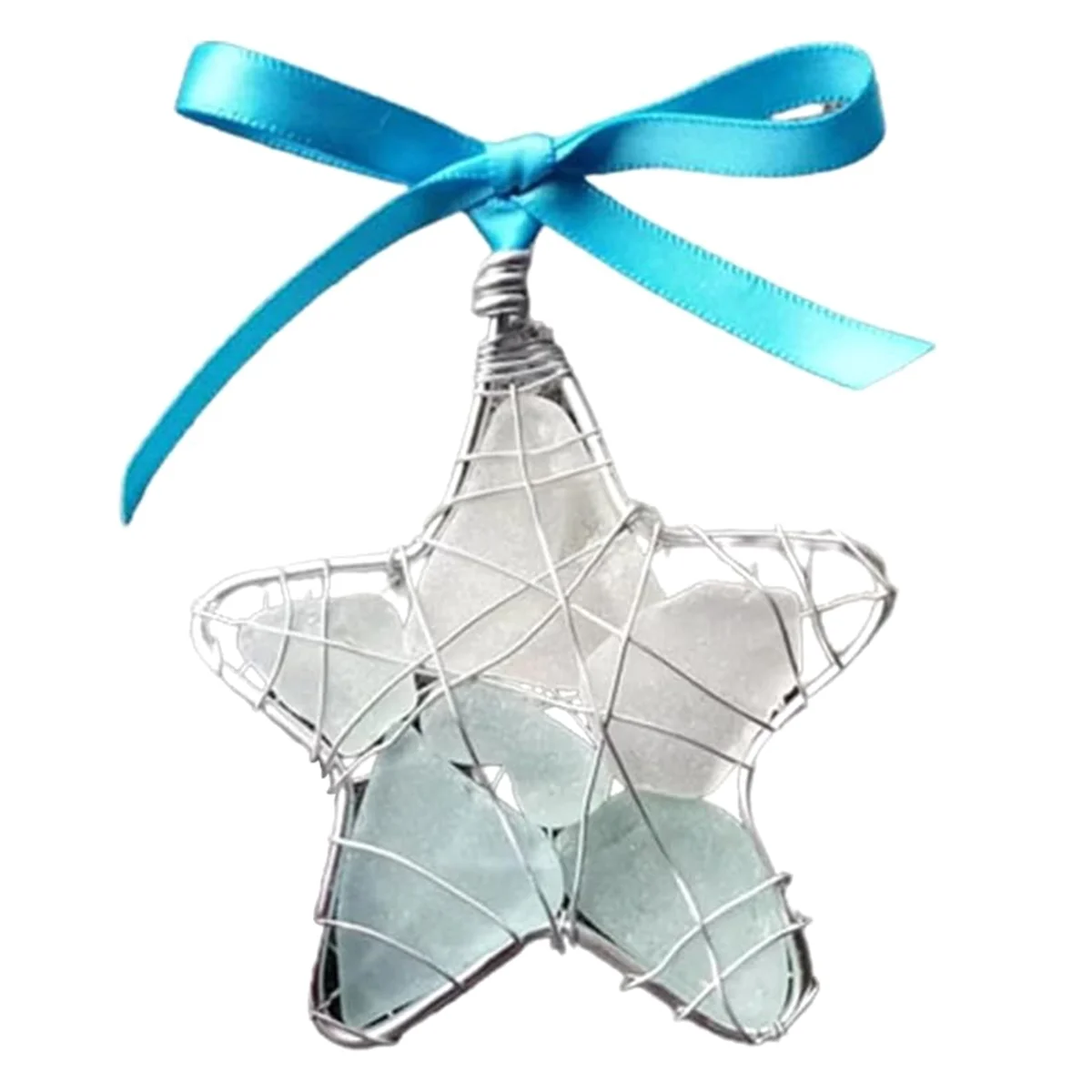 

Подарок в виде морской звезды из стекла, украшение для новогодней елки, украшение для морской елки ручной работы из стекла, рождественские украшения
