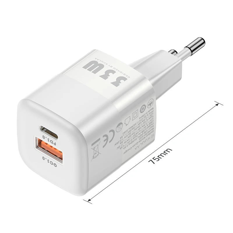 usb charger 12v KUULAA USB C Charger 33W GaN Type C PD Fast Charging For iPhone 13 12 11 Max Pro XS 8 Plus For iPad Air 4 iPad 2021 Mini usb charger 12v Chargers