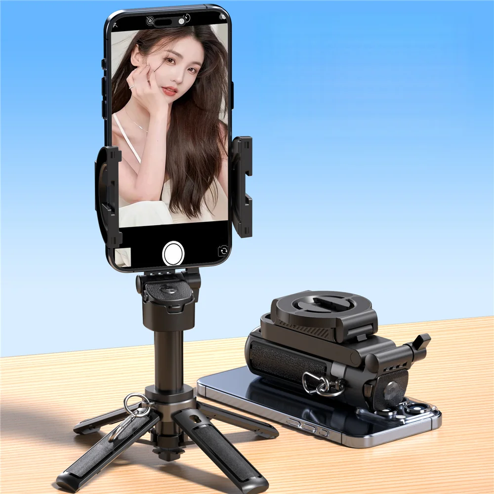 Treppiede per selfie 3 in 1 in alluminio leggero | Asta Telescopica Magnetica e Regolabile per Smartphone per Trasmissioni in Diretta - immagine 6