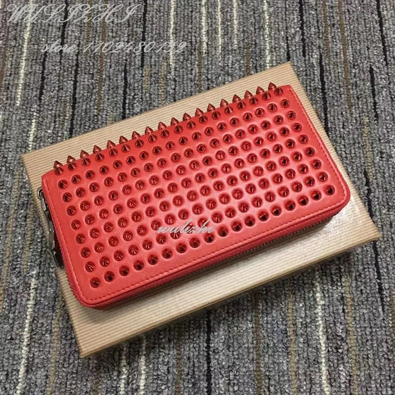 Colored Crystal Leather Clutch Bag Women Luxury Men Wallet Red Rivets Diamond Flash Zip Opening Dress Party Business Custom Bag
