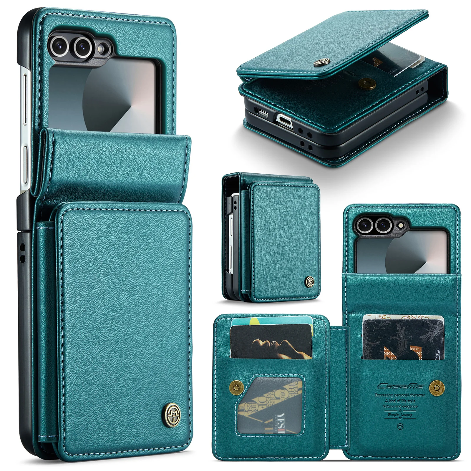Leather Wallet Card Holder Case with RFID Protection - Multifunctional Purse Pocket Bag