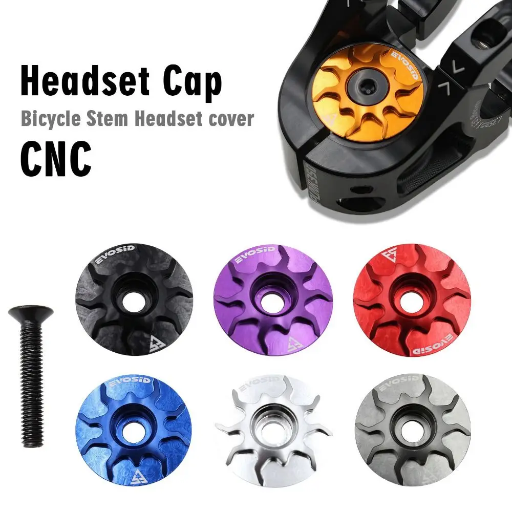 28.6mm Bicycle Headset Top Cap CNC with Screw MTB Road Bike Stem Cover Multicolor Aluminium Alloy Fork Head Tube Cover