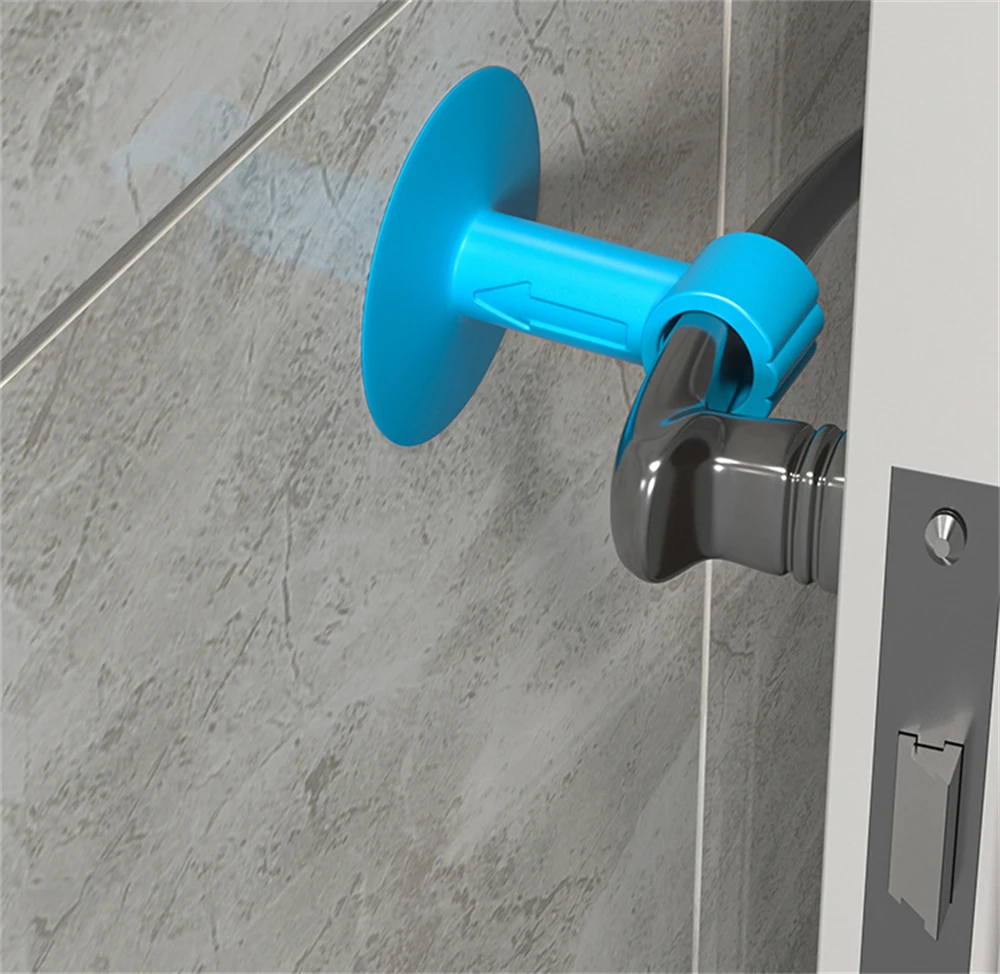 Description Picture 5 of item2pcs/lot Silicone Door Stopper Stops Non-perforated Door Suction Cup Door Handle Bumper Mute Walls Furniture Fittings