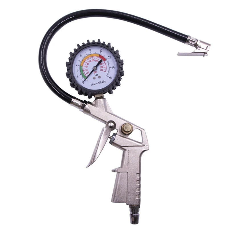 100-PSI-Air-Tyre-Car-Line-Inflator-Gauge-Gun-Pump-Pressure-Compressor ...