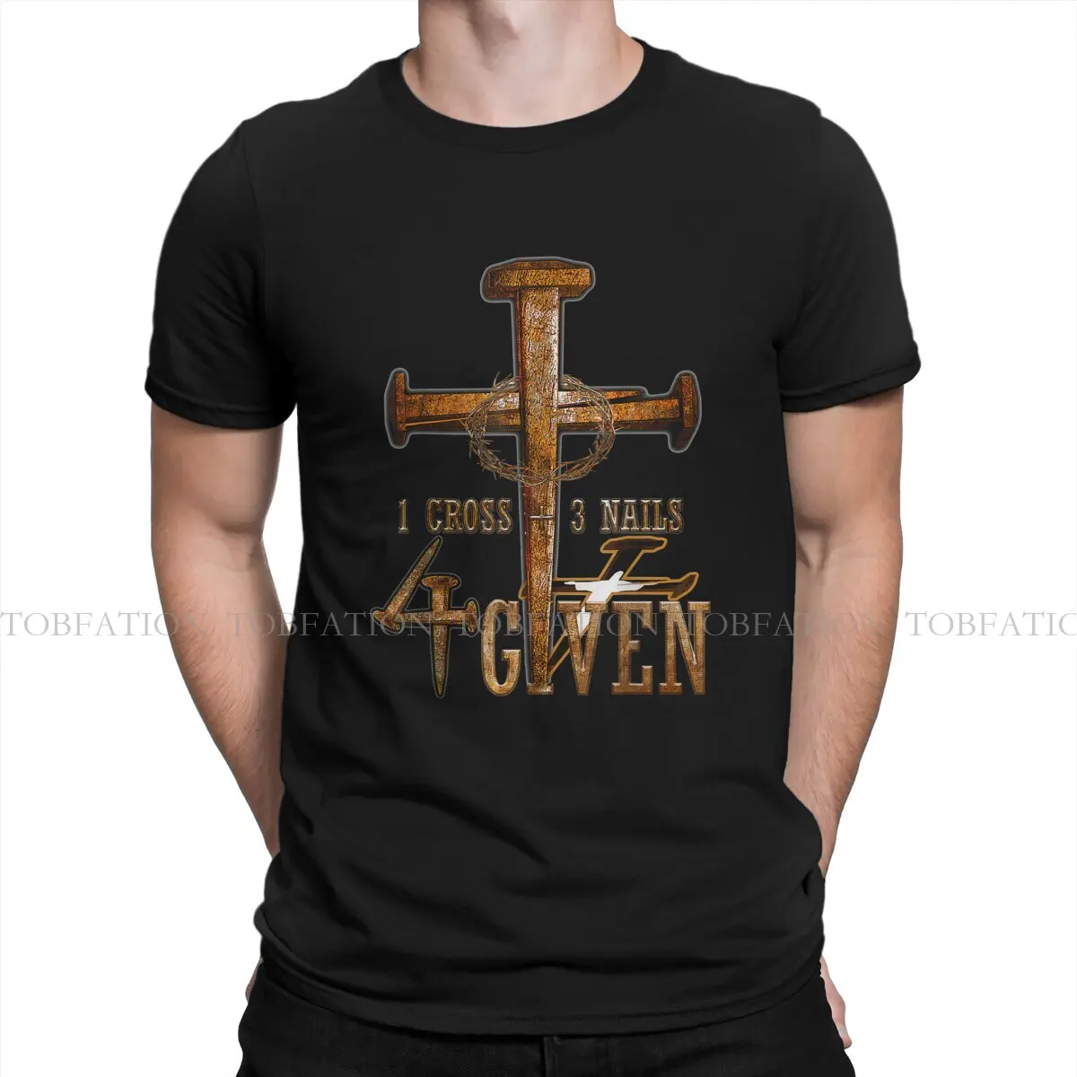 

Christian 1 Cross 3 Nails 4 Given Hip Hop TShirt Jesus Casual T Shirt 100% Cotton Hot Sale Stuff For Men Women